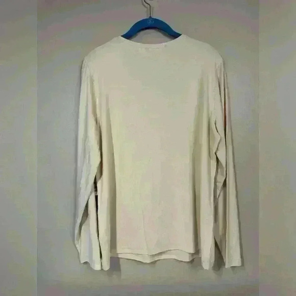 NWT Jones New York Ivory Long Sleeve Tee XL Stretch Classic Minimalist Basic - Picture 2 of 8